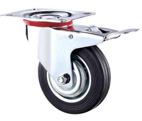 Roda Kastor Karet 10 Inch Dengan Roda Kastor yang Dapat Dikunci Mengunci Roda Kastor 250kgs